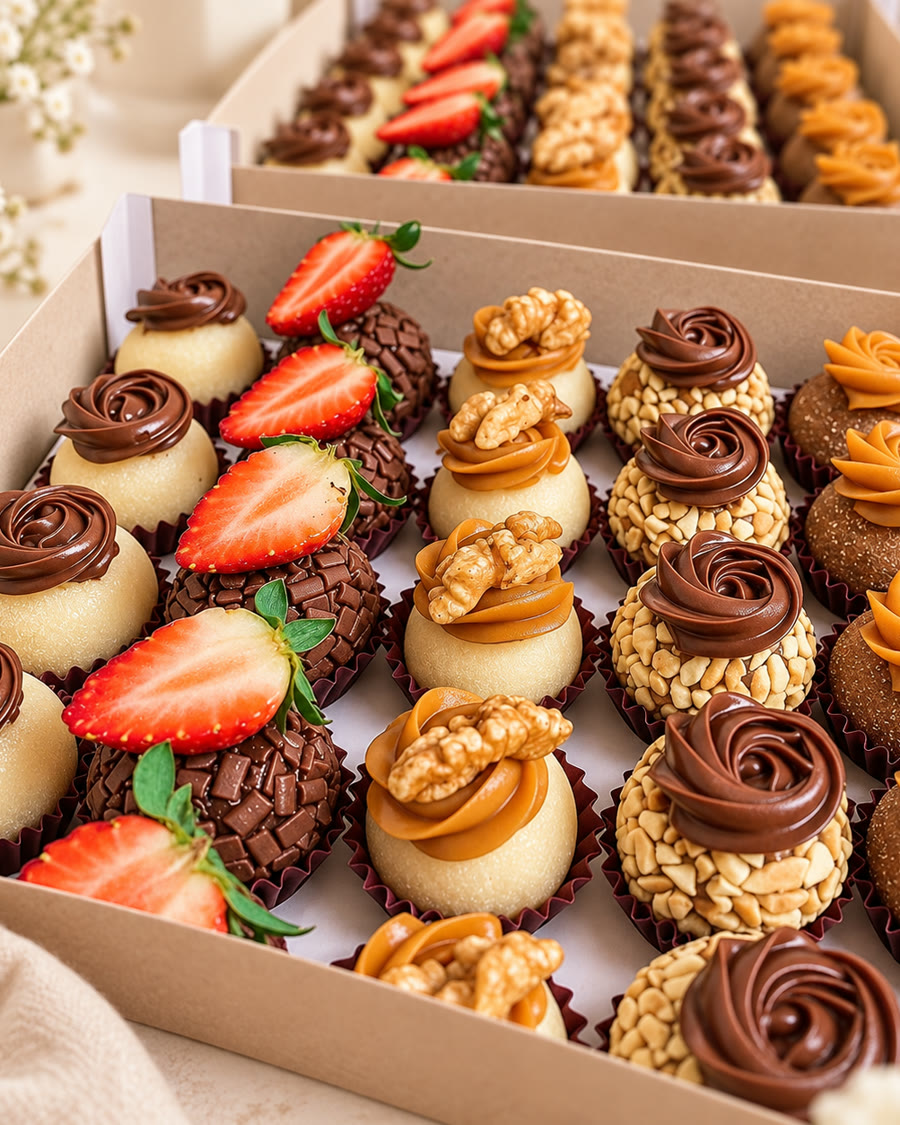 Caixa de brigadeiros gourmet variados